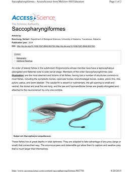 Saccopharyngiformes - Accessscience from Mcgraw-Hill Education Page 1 of 2