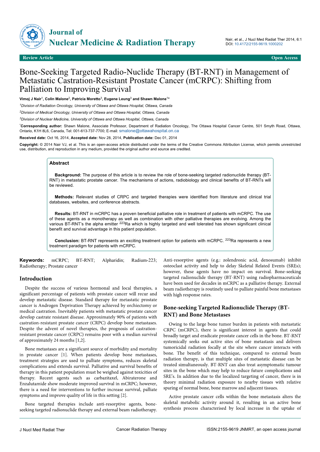 Bone-Seeking Targeted Radio-Nuclide Therapy (BT-RNT) In