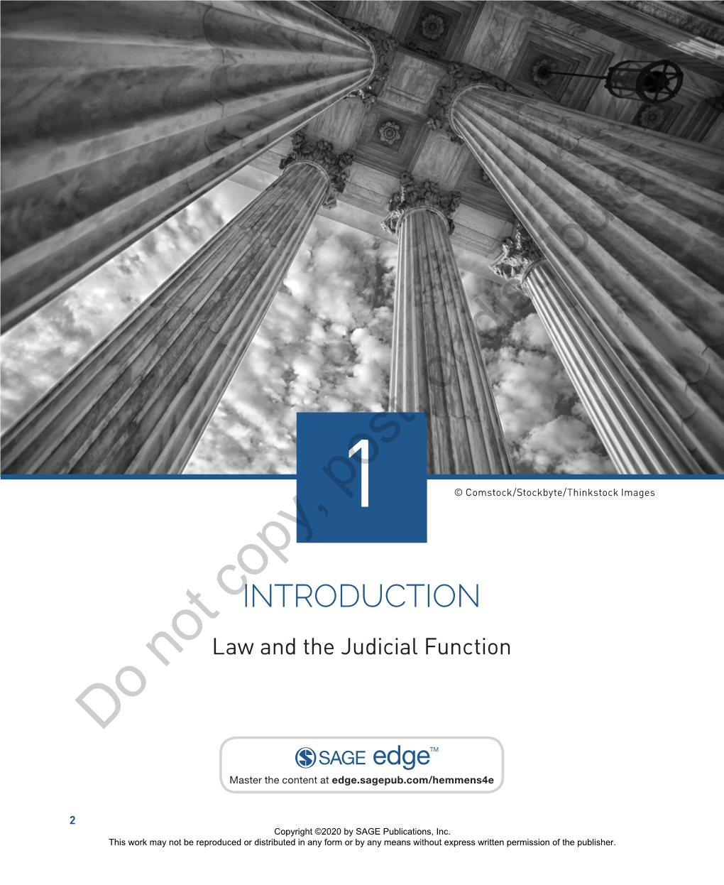 INTRODUCTION Notlaw and the Judicial Function Do Sage Edgetm Master the Content at Edge.Sagepub.Com/Hemmens4e