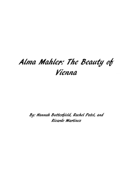 Alma Mahler: the Beauty of Vienna