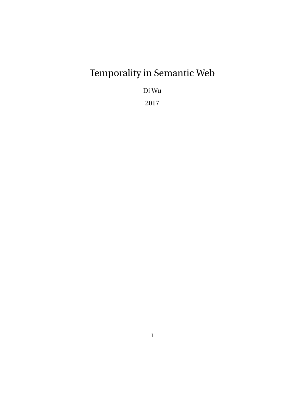 Temporality in Semantic Web