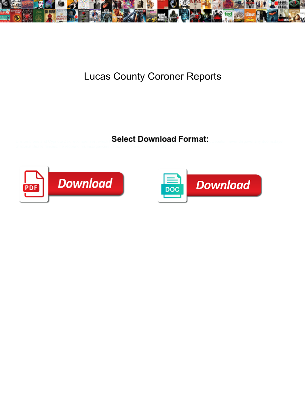 Lucas County Coroner Reports