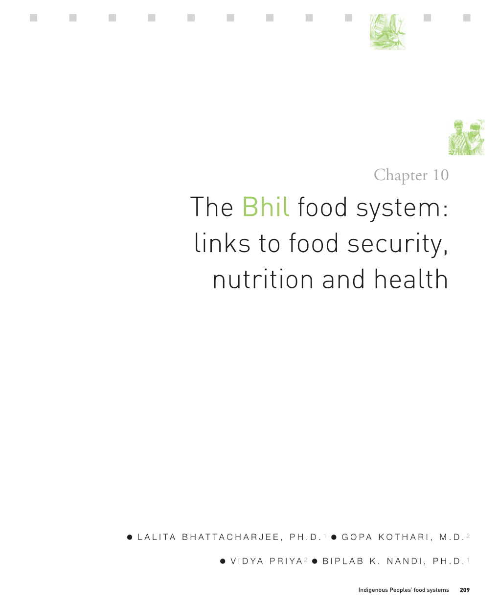 The Bhil Food System: Links to Food Security, Nutrition and Health