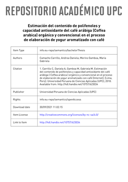 Estimación Del Contenido De Polifenoles Y Capacidad