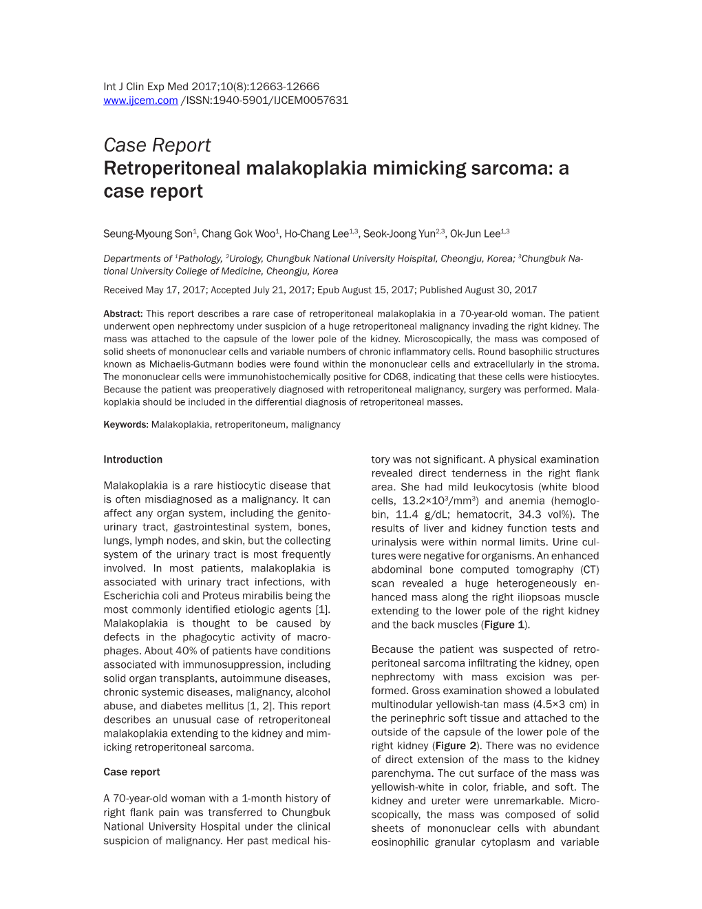 Case Report Retroperitoneal Malakoplakia Mimicking Sarcoma: a Case Report