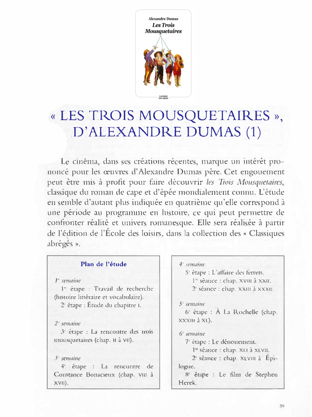 « Les Trois Mousquetaires », D'alexandre Dumas (1)