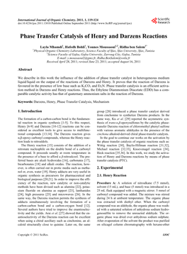 Phase Transfer Catalysis of Henry and Darzens Reactions