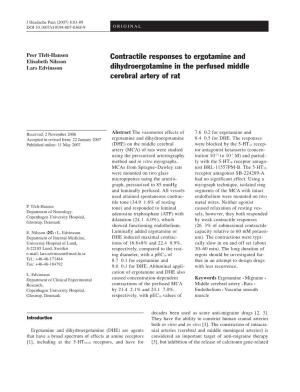 Contractile Responses to Ergotamine and Dihydroergotamine in The