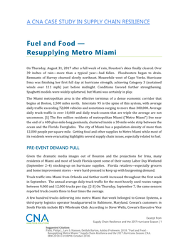 Fuel and Food — Resupplying Metro Miami