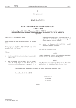 Council Implementing Regulation (EU) No 263/2012