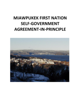 Miawpukek First Nation Self–Government Agreement-In-Principle