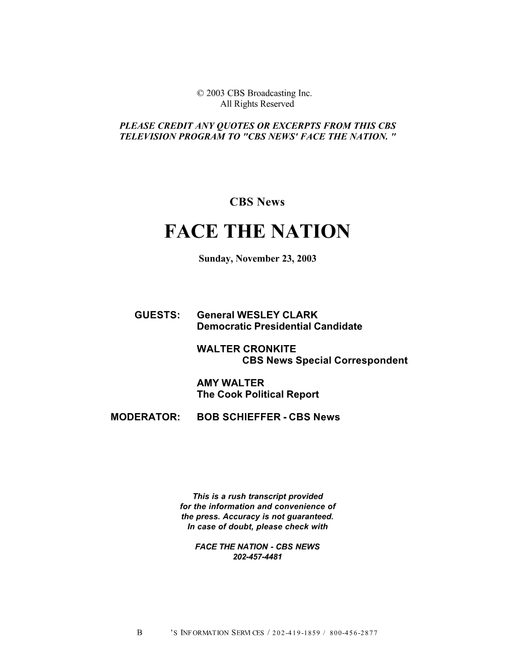 Face the Nation