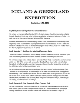 Discover Iceland/Greenland Expedition Itinerary