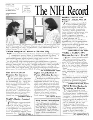 October 11, 1994, NIH Record, Vol. XLVI, No. 21
