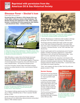 Dinosaur Fever – Sinclair's Icon Reprinted with Permission from The