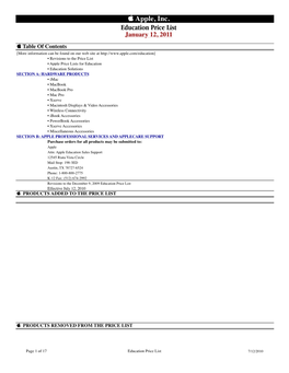 01122010 Education Price List