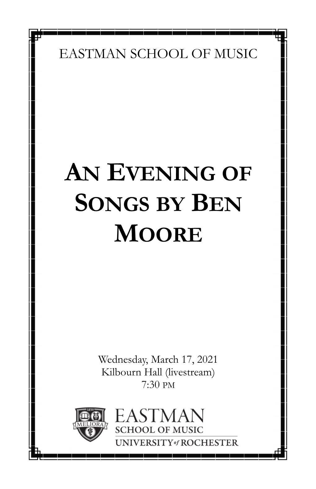 An Evening of Songs by Ben Moore