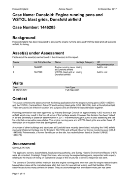 Historic England's Notification of Listing Report