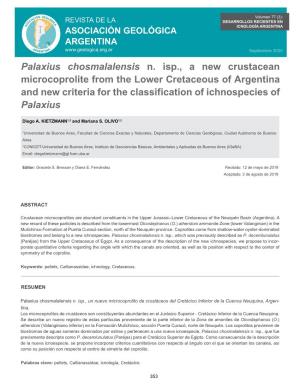 Palaxius Chosmalalensis N. Isp., a New Crustacean Microcoprolite from The