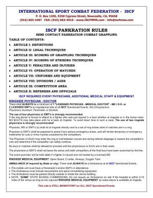 Iscf Pankration Rules