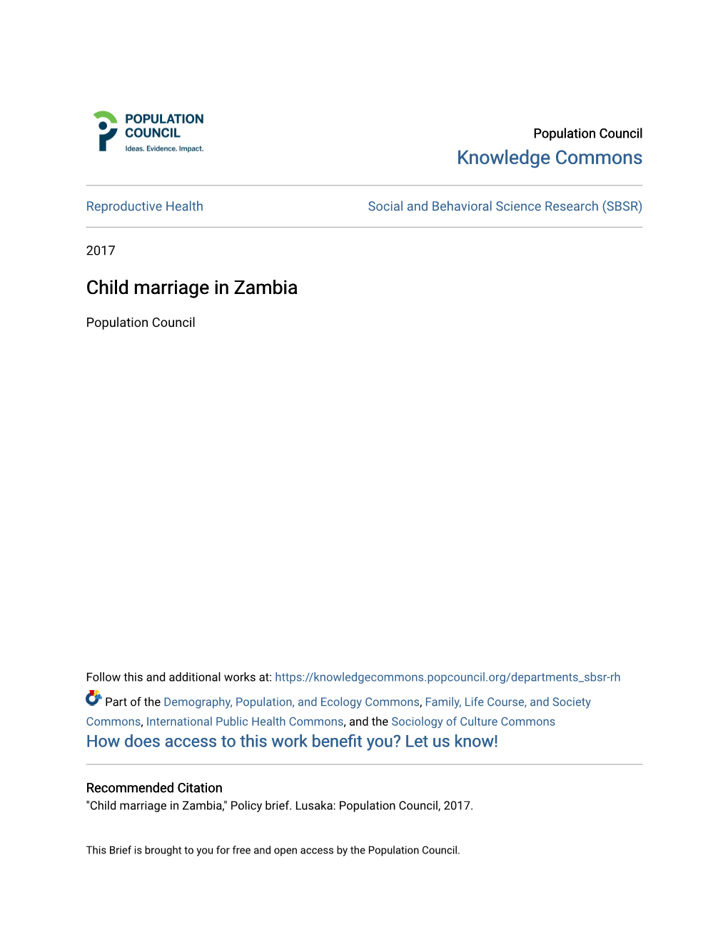 Child Marriage in Zambia