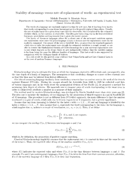 Stability of Meanings Versus Rate of Replacement of Words: an Experimental Test