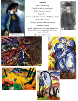 Franz Marc Study Guide