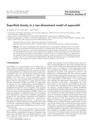 Superfluid Density in a Two-Dimensional Model of Supersolid