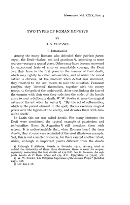 Two Types of Roman Devotio by Hs Versnel I