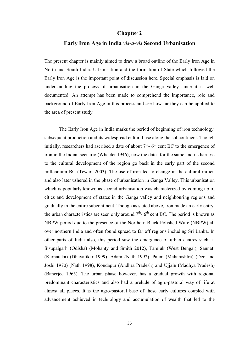 Chapter 2 Early Iron Age in India Vis-A-Vis Second Urbanisation