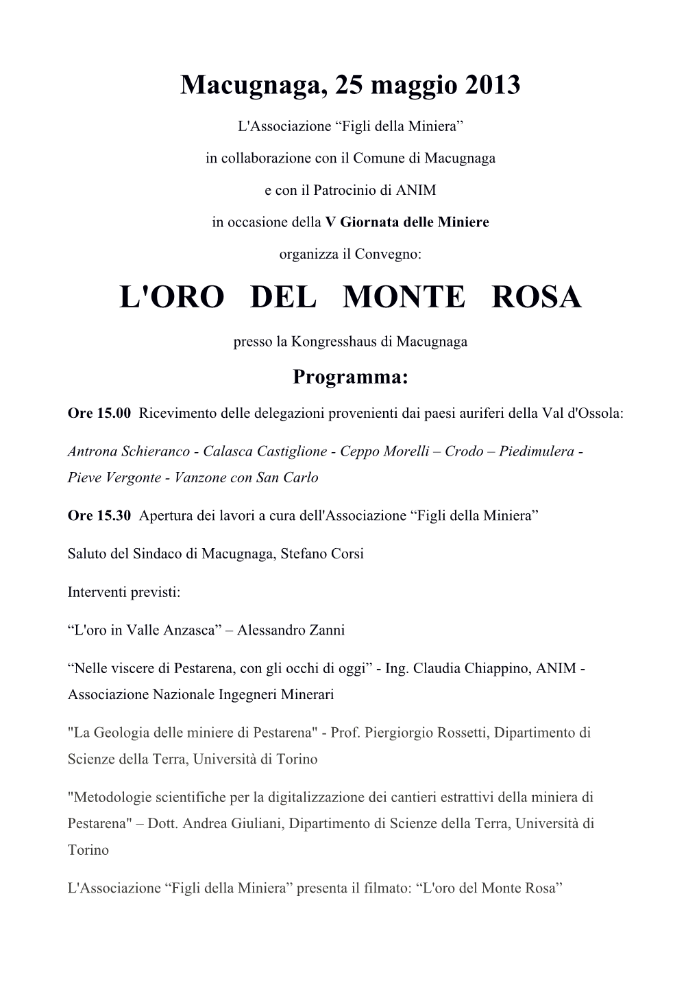 L'oro Del Monte Rosa