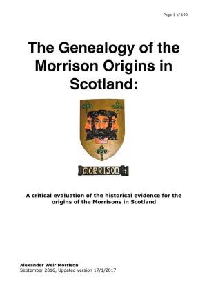 The Genealogy of the Morrison Origins in Scotland