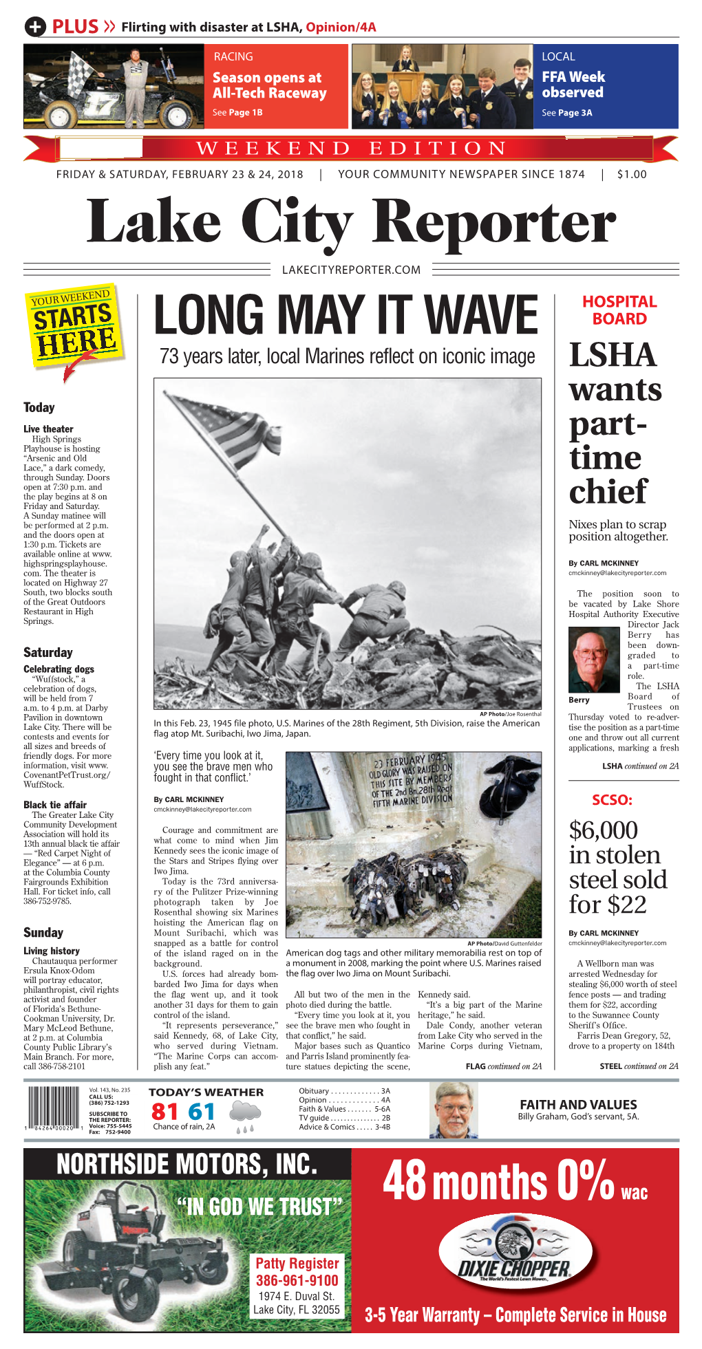 LONG MAY IT WAVE BOARD 73 Years Later, Local Marines Reflect on Iconic Image LSHA