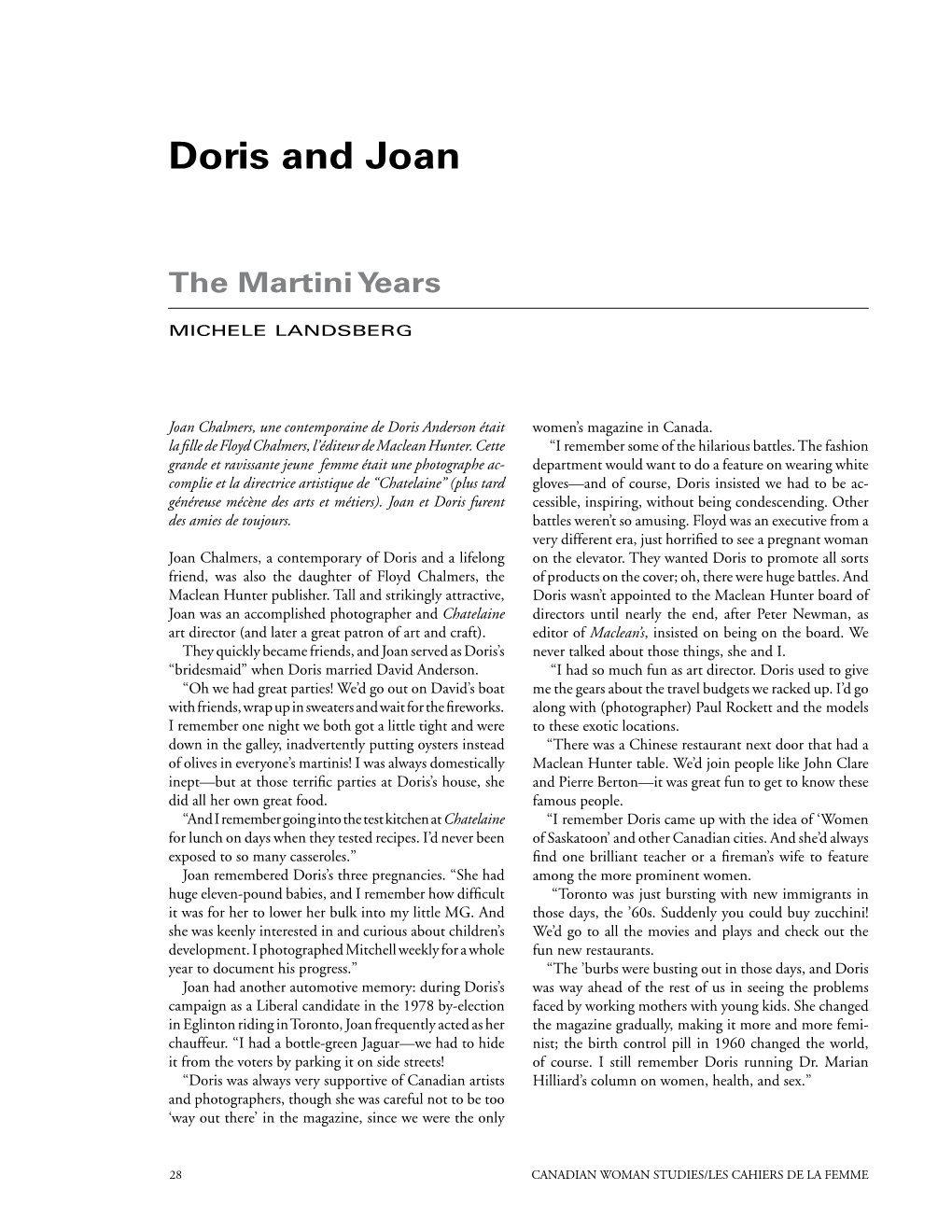 Doris and Joan