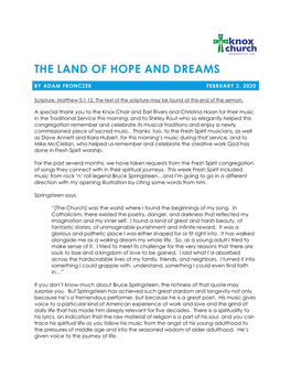 The Land of Hope and Dreams