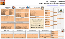 2011 College Basketball Early Season Tournament Guide | @Billyedelinsbn