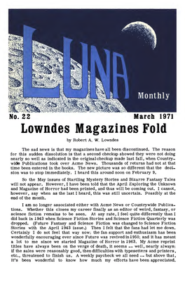 Lowndes Magazines Fold by Robert A