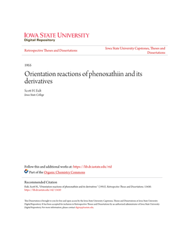 Orientation Reactions of Phenoxathiin and Its Derivatives Scott H