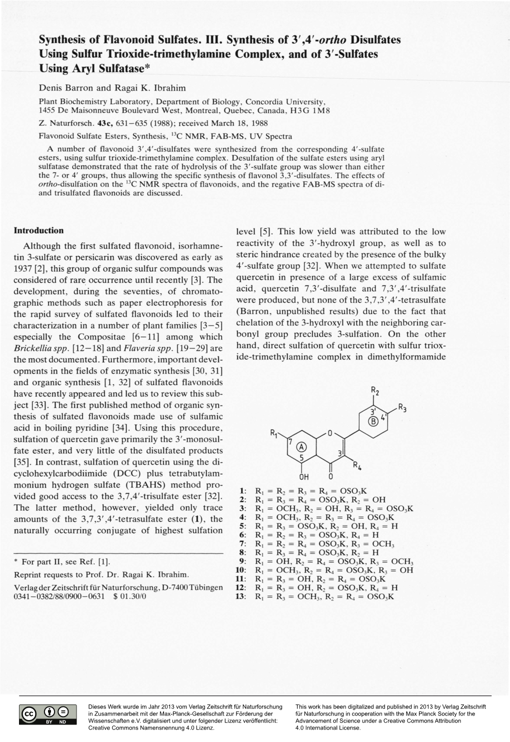 Synthesis of Flavonoid Sulfates. III. Synthesis of 3',4'-Ortho Disulfates Using Sulfur Trioxide-Trimethylamine Complex, and of 3'-Suifates Using Aryl Sulfatase*