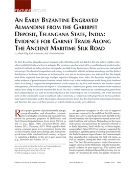 An Early Byzantine Engraved Almandine from the Garibpet Deposit, Telangana State, India: Evidence for Garnet Trade Along the Ancient Maritime Silk Road H