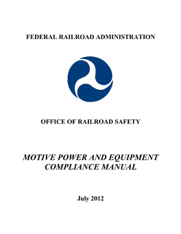Motive Power and Equipment Compliance Manual