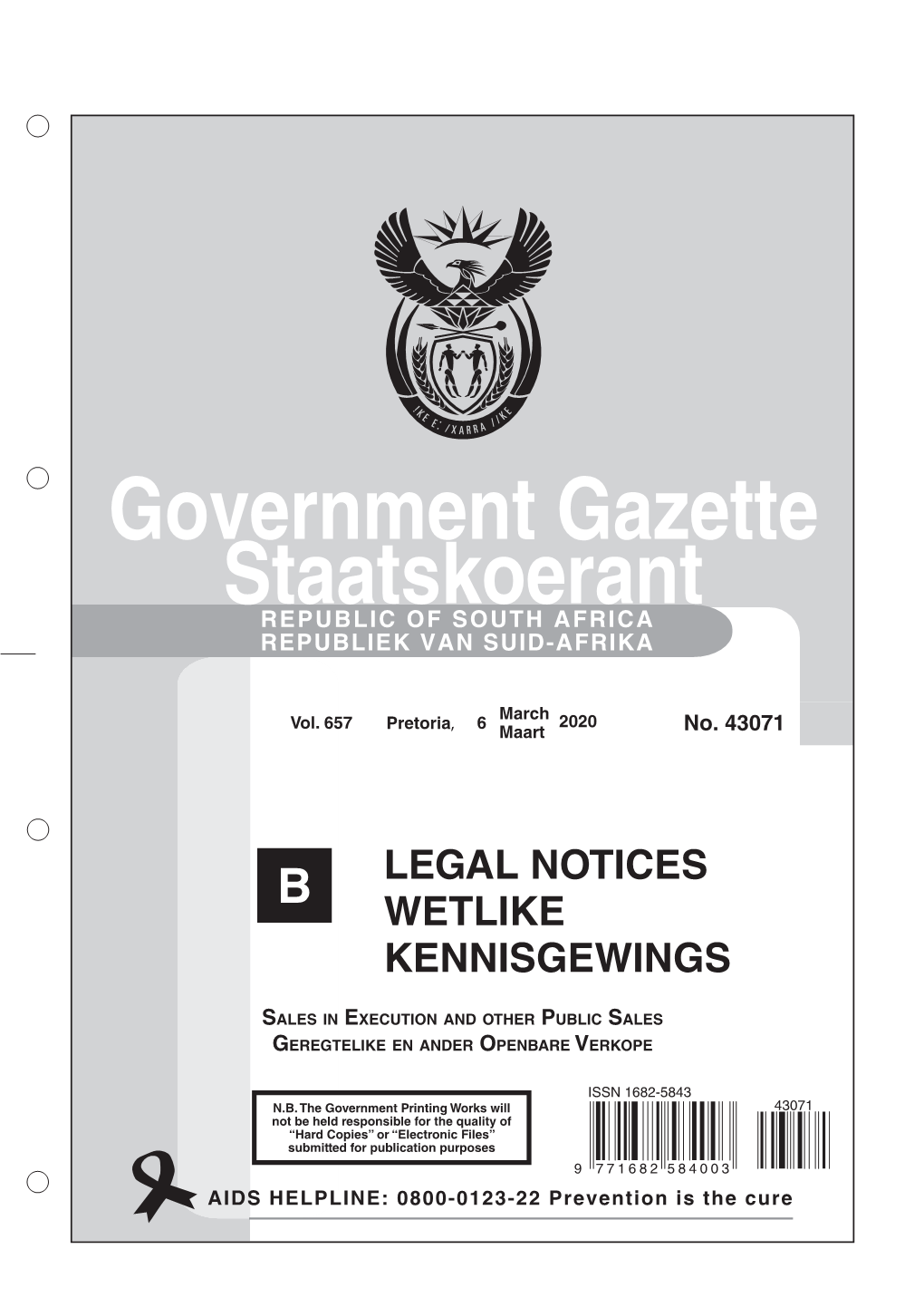 (Legal Gazette B) Vol 657 No 43071