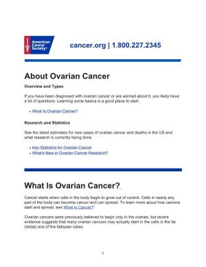 About Ovarian Cancer Overview and Types