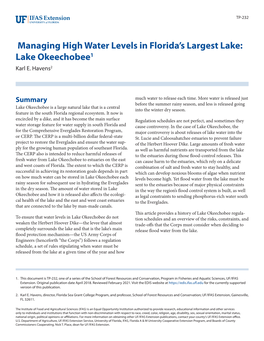 Managing High Water Levels in Florida's Largest Lake