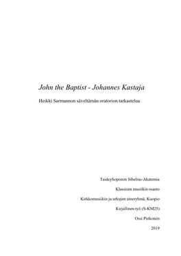 John the Baptist - Johannes Kastaja