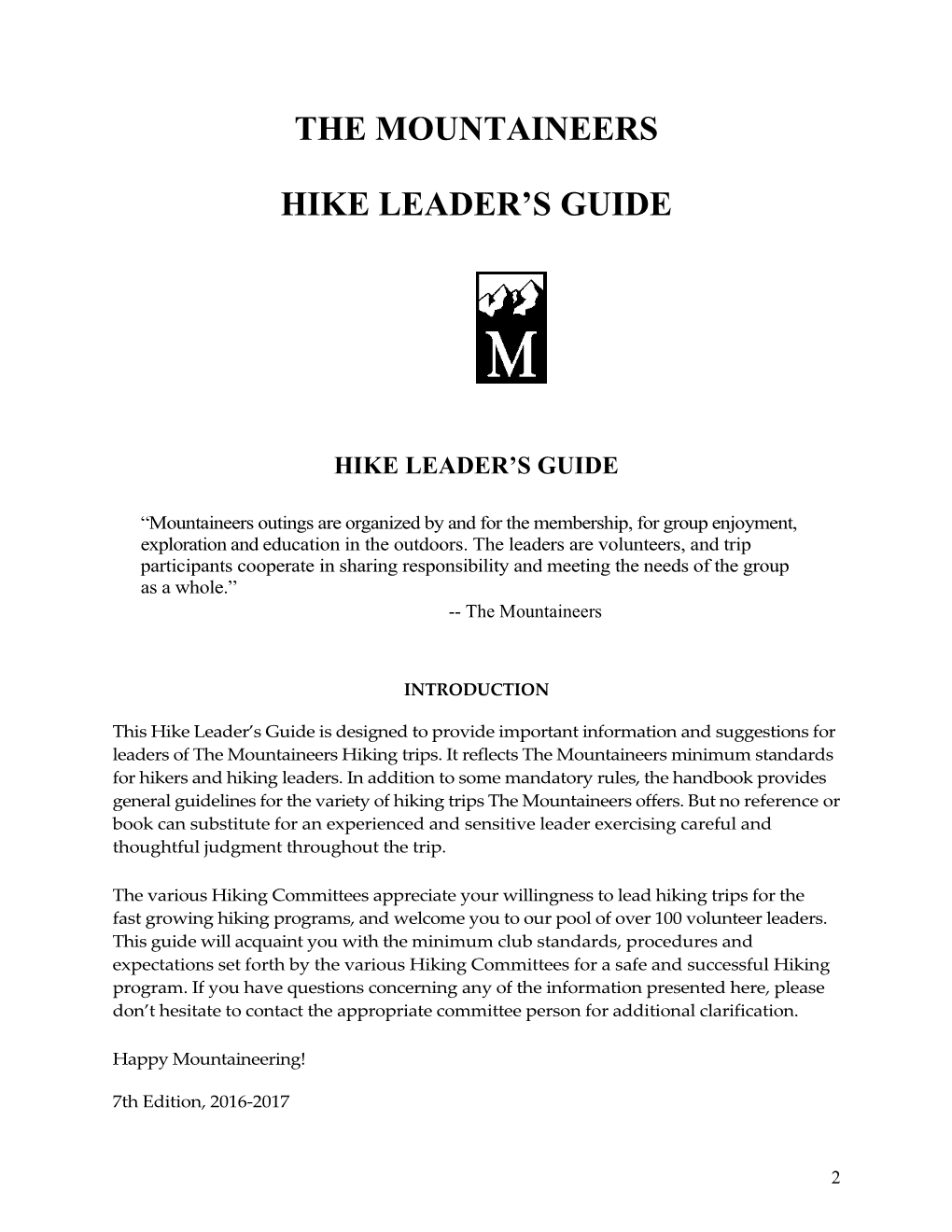 Hiking Leaders Guide