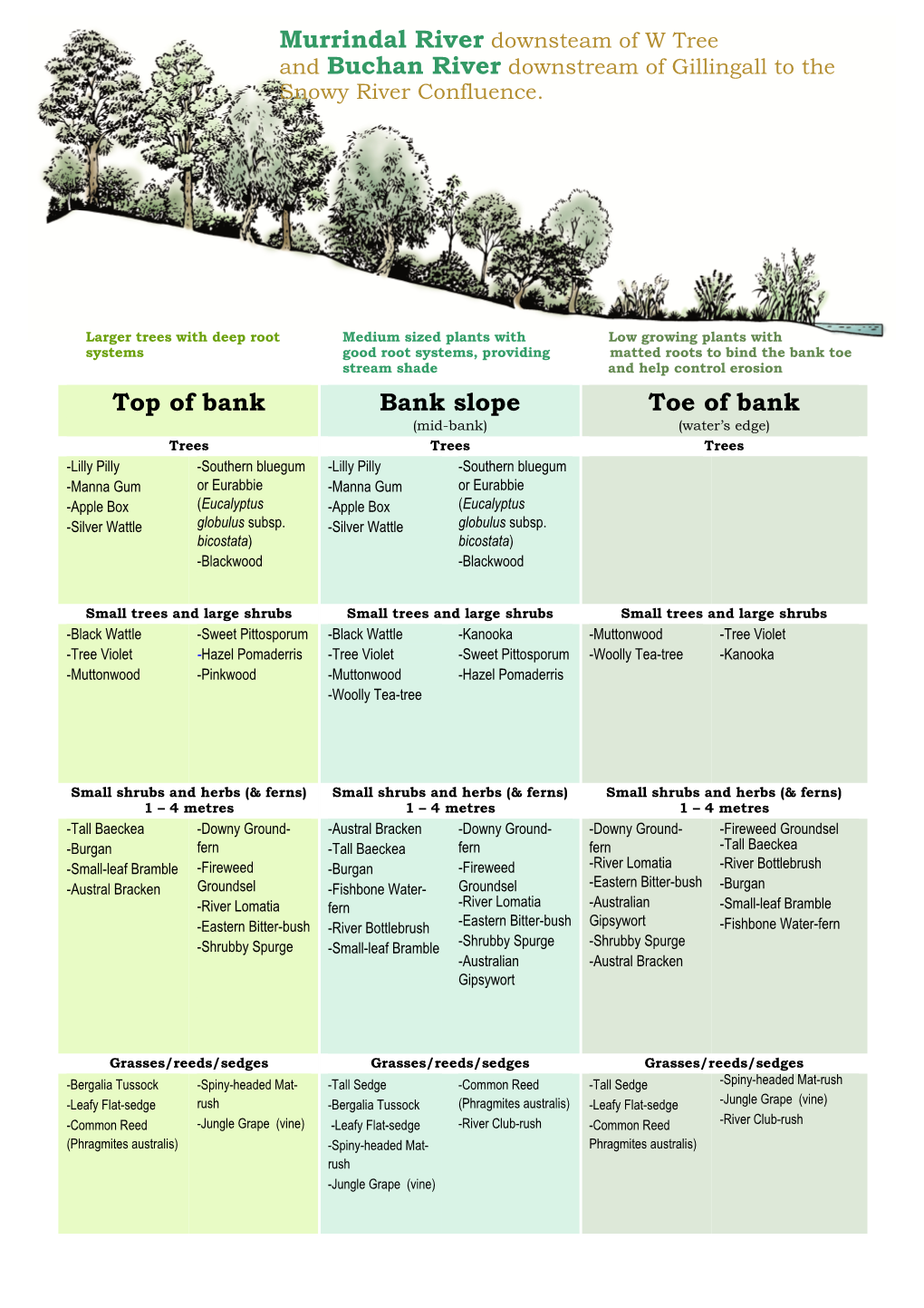 Planting Guide Murrindal and Buchan Rivers