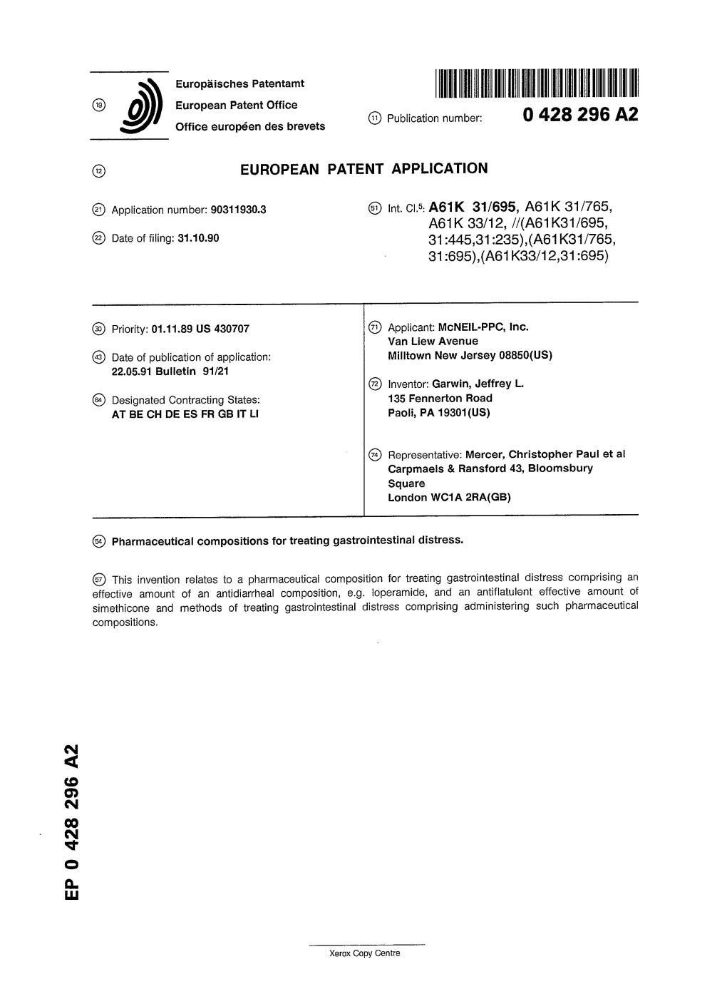 Pharmaceutical Compositions for Treating Gastrointestinal Distress