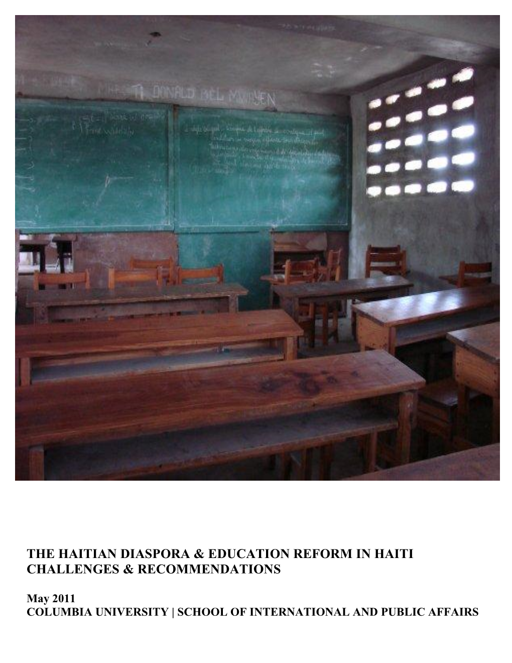 The Haitian Diaspora & Education Reform in Haiti Challenges