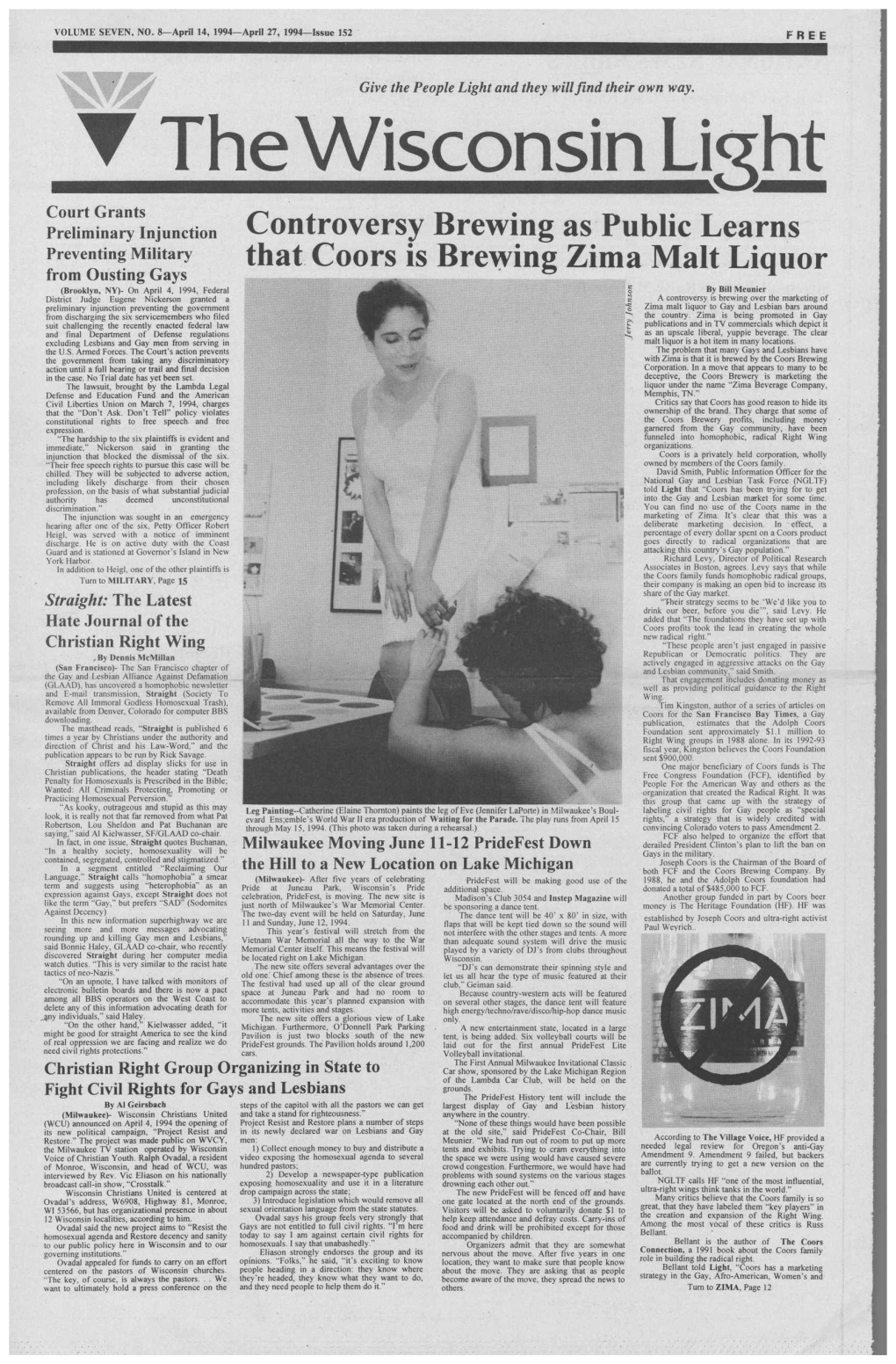 Controversy Brewing As Public Learns That. Coors Is Brewing Zima Malt